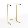 Mesa Lateral para Sofá com Estrutura de Metal 72x40x30 Dourado Mdf/branco - 4