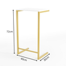 Mesa Lateral para Sofá com Estrutura de Metal 72x40x30 Dourado Mdf/branco - 6