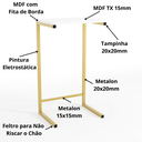 Ver imagem 5 de Mesa Lateral para Sofá com Estrutura de Metal 72x40x30 Dourado Mdf/branco