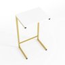 Mesa Lateral para Sofá com Estrutura de Metal 72x40x30 Dourado Mdf/branco - 3