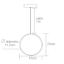 Ver imagem 2 de Pendente Madeira Redondo Slim 25 Cm:freijó