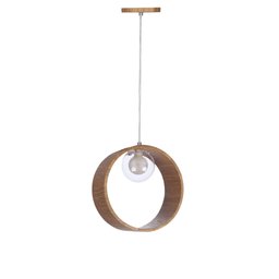 Pendente Madeira Redondo Slim 25 Cm:freijó - 1