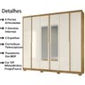 Guarda Roupa Casal 6 Portas Com Espelho 9860 Freijo Off White Moval - 3