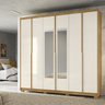 Guarda Roupa Casal 6 Portas Com Espelho 9860 Freijo Off White Moval - 8