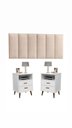 Ver imagem 1 de Conjunto Mesa de Cabeceira 2 Gavetas -itália- com Cabeceira Queen 1,60 Cm -areia- - Branco