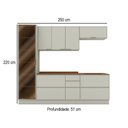 Ver imagem 4 de Cozinha Completa Fineze 6 Portas 6 Gavetas com Vidro e Tampo 100% MDF Areia Hp/Cinamomo - Henn