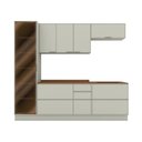Ver imagem 2 de Cozinha Completa Fineze 6 Portas 6 Gavetas com Vidro e Tampo 100% MDF Areia Hp/Cinamomo - Henn