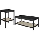 Ver imagem 1 de Conjunto Mesa de Centro e Mesa Lateral para Sala Pés Madeira Moss A03 Nero Preto