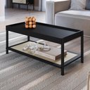 Ver imagem 7 de Conjunto Mesa de Centro e Mesa Lateral para Sala Pés Madeira Moss A03 Nero Preto