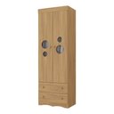 Ver imagem 2 de Guarda-roupa Infantil 62cm 2 Portas com Vidro e 2 Gavetas Sonho Multimóveis Mp4471 Madeirado