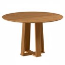 Ver imagem 3 de Mesa de Jantar Redonda Belly 117cm Ypê N01 com 4 Cadeiras Ávila Suede Bege - Lyam Decor