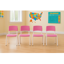 Ver imagem 1 de Kit 4 Cadeiras Infantil Iso Rosa Brinquedoteca Escolas Ecomhome