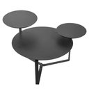 Ver imagem 1 de Mesa Centro 03 Tampos Chanfrada Pe Metal Preto Nero Artesano Nero Preto