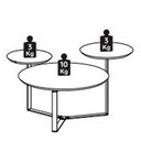 Ver imagem 3 de Mesa Centro 03 Tampos Chanfrada Pe Metal Preto Nero Artesano Nero Preto