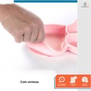 Ver imagem 4 de Prato Bebe Infantil Silicone Ventosa 3 Divisórias Introdução Alimentar Elefantinho Rosa