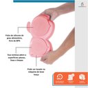 Ver imagem 5 de Prato Bebe Infantil Silicone Ventosa 3 Divisórias Introdução Alimentar Elefantinho Rosa