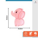 Ver imagem 2 de Prato Bebe Infantil Silicone Ventosa 3 Divisórias Introdução Alimentar Elefantinho Rosa