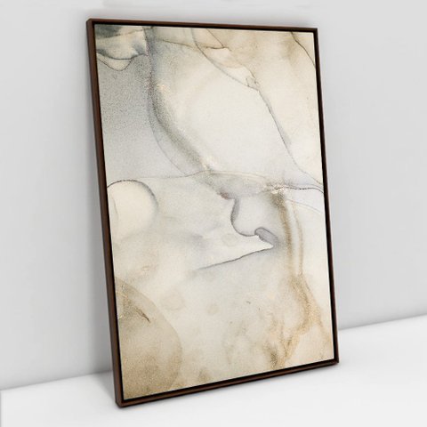 Quadro Decorativo em Canvas Abstrato Mármore Sofisticado TaColado Moldura Flutuante 4,5cm Madeira 12