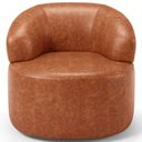 Ver imagem 2 de Poltrona Giratória Orgânica para Sala de Estar Living Helena L02 Couríssimo Camel - Lyam Decor