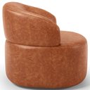 Ver imagem 6 de Poltrona Giratória Orgânica para Sala de Estar Living Helena L02 Couríssimo Camel - Lyam Decor