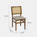 Ver imagem 2 de Cadeira de Madeira com Telinha Bogotá Cor Castanho Estofado Facto Garden Bege Acinzentado