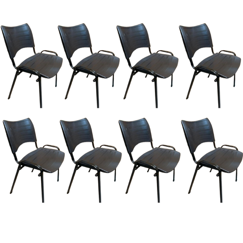 Cadeira New Iso Oblongo Preta Invicta Office Kit com 8 Cadeiras