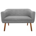 Ver imagem 2 de Kit Sofá Retrô Namoradeira e 02 Poltronas Decorativa Julia Linho Cinza A26 - D'Rossi