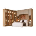 Ver imagem 2 de Guarda-Roupa Conjunto Modulado Completo Casal 7 Peças Vidro Reflecta LED 100% MDF