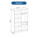 Ver imagem 4 de Guarda-Roupa Conjunto Modulado Completo Casal 7 Peças Vidro Reflecta LED 100% MDF