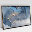 Ver imagem 1 de Quadro Decorativo em Canvas Abstrato Mármore Azul TaColado Moldura Flutuante 4,5cm Freijó 60 x 40cm