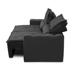Sofá Retrátil e Reclinável 3 lugares com Molas 1,50m Laura Suede Preto Madelina - 8