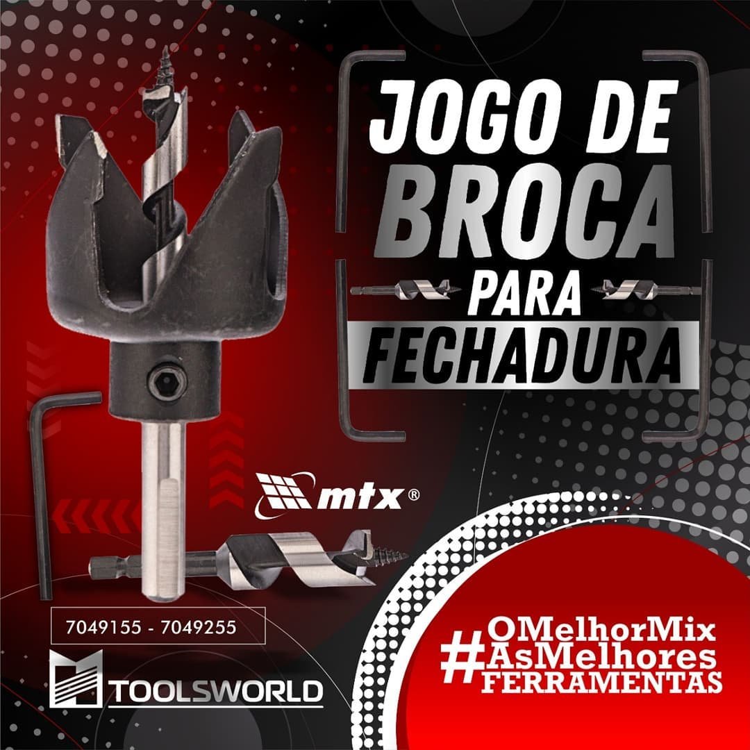 Kit De Instalação Para Fechadura Gabarito Com 2 Brocas 22 X 48 MM//MTX - 5