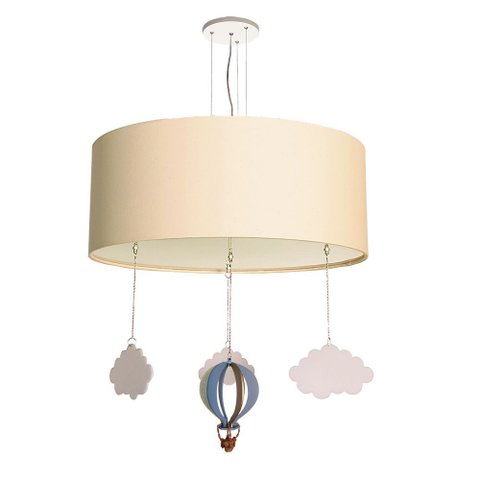 Luminária de Teto Pendente Balão Cúpula 40x15cm: Cru5992
