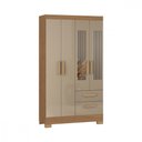 Ver imagem 1 de Guarda Roupa Solteiro com Espelho 4 Portas Fortaleza Acacia Reclefcta Atualle