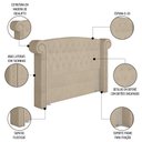 Ver imagem 3 de Cabeceira Cama Box Casal 140cm Provença P02 Bouclé Bege - Mpozenato