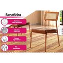 Ver imagem 5 de Kit 2un Cadeiras Cozinha Lux 1741 Dourado/Bamboo Carraro