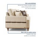 Ver mais imagens de Sofá Living 3 Lugares 240cm com Almofadas Decorativas Base Madeira Maciça Mauá
