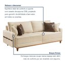 Ver imagem 4 de Sofá Living 3 Lugares 240cm com Almofadas Decorativas Base Madeira Maciça Mauá