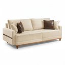 Ver imagem 2 de Sofá Living 3 Lugares 240cm com Almofadas Decorativas Base Madeira Maciça Mauá