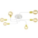 Ver imagem 1 de Lustre Sputnik 6 Braços Branco/Dourado Quarto Sala Cozinha