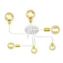 Ver imagem 3 de Lustre Sputnik 6 Braços Branco/Dourado Quarto Sala Cozinha