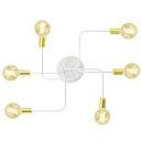 Ver imagem 2 de Lustre Sputnik 6 Braços Branco/Dourado Quarto Sala Cozinha