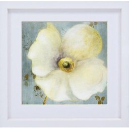 Quadro Decorativo Flor Papoula Branca 40x40cm - 1