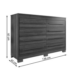 Comoda California 8 Gavetas Benetil Cinamomo Off - 3