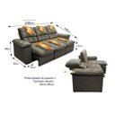 Ver imagem 3 de Sofá Retrátil Reclinável Atenas 2,30m Suede Velut Tabaco C/ Molas no Assento - King House