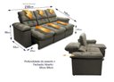 Ver imagem 3 de Sofá Retrátil Reclinável Atenas 2,30m Suede Velut Tabaco C/ Molas no Assento - King House