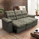 Ver imagem 1 de Sofá Retrátil Reclinável Atenas 2,30m Suede Velut Tabaco C/ Molas no Assento - King House