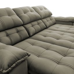 Sofá Retrátil Reclinável Atenas 2,30m Suede Velut Tabaco c/ Molas no Assento - King House - 8