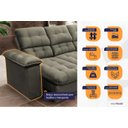 Ver imagem 4 de Sofá Retrátil Reclinável Atenas 2,30m Suede Velut Tabaco C/ Molas no Assento - King House