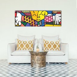 Quadro Romero Britto O Abraço / The Hug 25x100cm - 3
